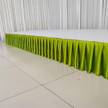 Elfenbeinfarbene Tischdecke, Tischrock, Dekoration, Hochzeitstischrock, Tischdecke für Hochzeit, Party, Veranstaltung, Geburtstag, H 90 x L 300 cm, Grasgrün Elfenbeinfarbene Tischdecke, Tischrock, Dekoration, Hochzeitstischrock, Tischdecke für Hochzeit, Party, Veranstaltung, Geburtstag, H 90 x L 300 cm, Grasgrün von NGHRDGD