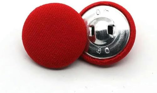 Nähset für runde, mit Stoff überzogene Knöpfe, 15–30 mm, DIY-Bastelknöpfe mit Metall-Aluminium-Schaft für Näher, 20 Stück, Rot, 18 MM, 20 Stück von NGHRDGD