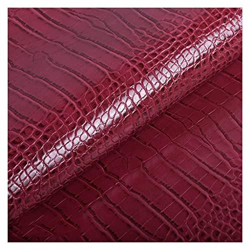 Krokodilmuster Kunstleder-Polsterstoff Meterware 138cm Breit für Sofastuhl-Sitzbezug, Basteln, Taschen, Dekorationen(Burgundy,1.38X6m) von NGIFREIOO