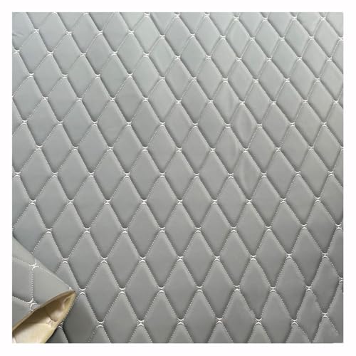 Kunstleder Gesteppt Meterware Polsterstoff Möbelstoff Gesteppt Kaschiert Leder Polsterstoff Stoff Kunstleder(Gray,1.6X10m) von NGIFREIOO
