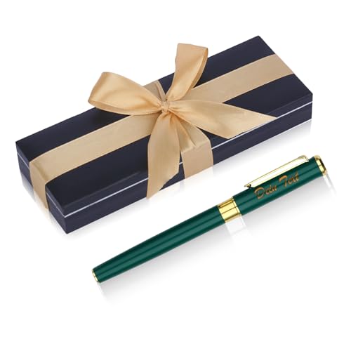 NGTSFLY Kugelschreiber mit Gravur, Personalisierte Kugelschreiber, mit Schleifenband Geschenkbox,Personalisierte Geschenke für Weihnachten, Geburtstag, Valentinstag, Muttertag (Grün) von NGTSFLY