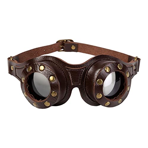 Anzug Steampunk Goggles | Steampunk-Brille aus PU-Leder für Männer,Steampunk Accessoires Partybrille Anzug Steampunk Goggles | Steampunk-Brille aus PU-Leder für Männer,Steampunk Accessoires Partybrille von NGUMMS