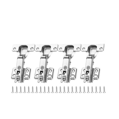 Eisenwaren 1/10 stücke Edelstahl Schrank Tür Scharniere Puffer Küche Schrank Tür Verdeckte Scharniere mit Schrauben Möbel Hardware Werkzeuge(4PCS) von NHCOGZLC