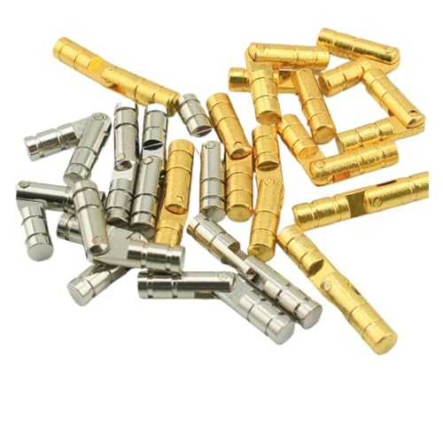Eisenwaren 10 Stück Kupfer-Fassscharniere, zylindrische, versteckte Schrankscharniere, verborgene, unsichtbare Messingscharniere for Schmuckschatullen, Möbelbeschläge(Gold 4x17mm) von NHCOGZLC
