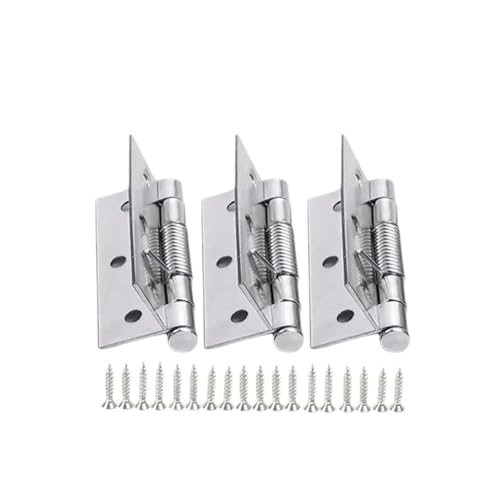 Eisenwaren 2/3/4 Zoll selbstschließendes Federscharnier mit Schrauben aus Edelstahl for Schließen von Türscharnieren for Kästen, Schränke, Möbelbeschläge(3 Set-3 inch) von NHCOGZLC