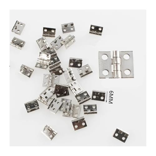 Eisenwaren 50 Stück winzige goldene Mini-Metallscharniere for 1/12 Haus Miniaturschrank Möbelbeschläge for Schränke 10 x 8 mm Heimhardware(Silver-50pcs) von NHCOGZLC