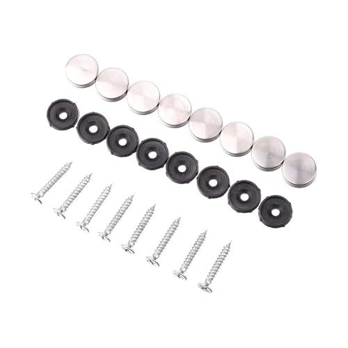 Eisenwaren 8 Sätze 12–30 mm Spiegelbefestigungsschrauben, dekorative Kappe, Nagel, Werbung, Glasschraube, Edelstahlabdeckung, Möbelbeschläge(16mm) von NHCOGZLC