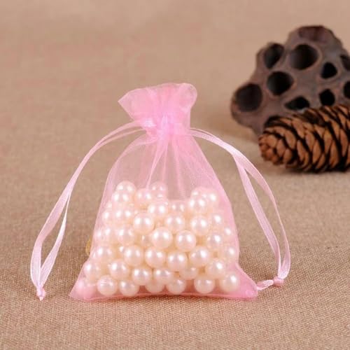 NHEISSCF Organzabeutel lose, 50 Stück 7X9 9X12 10X15 13X18 cm Organzabeutel Schmuckverpackungsbeutel Hochzeitsfeier Dekoration Geschenkbeutel(Pink,17x23cm) von NHEISSCF
