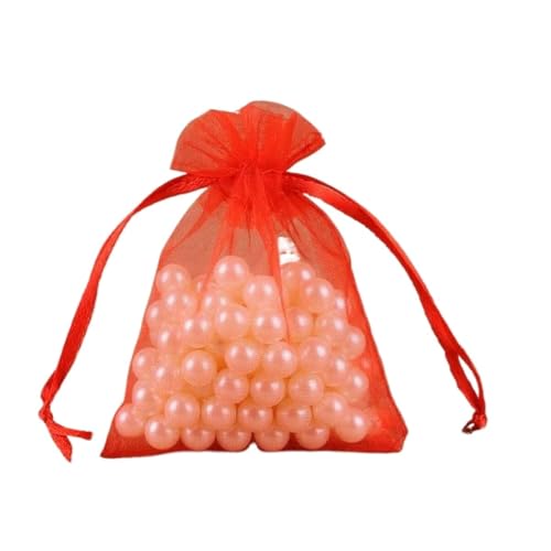 NHEISSCF Organzabeutel lose, 50 Stück 7X9 9X12 10X15 13X18 cm Organzabeutel Schmuckverpackungsbeutel Hochzeitsfeier Dekoration Geschenkbeutel(Red,17x23cm) von NHEISSCF