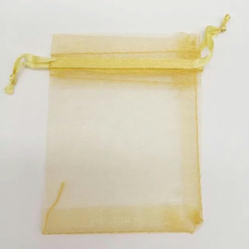NHEISSCF Organzabeutel lose, 50 Stück Geschenktüten 7x9cm Kleine Organza-Geschenktüten for Verpackungen Display Aufbewahrungsbeutel Beutel Hochzeit Schmuckbeutel DIY(Gold) von NHEISSCF