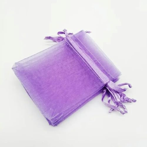 NHEISSCF Organzabeutel lose, 50 Stück Geschenktüten 7x9cm Kleine Organza-Geschenktüten for Verpackungen Display Aufbewahrungsbeutel Beutel Hochzeit Schmuckbeutel DIY(Light Purple) von NHEISSCF