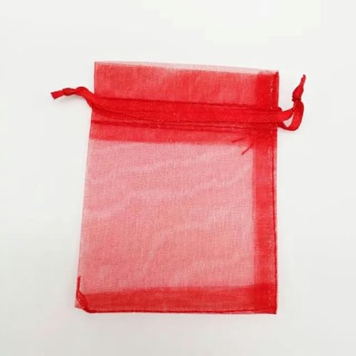 NHEISSCF Organzabeutel lose, 50 Stück Geschenktüten 7x9cm Kleine Organza-Geschenktüten for Verpackungen Display Aufbewahrungsbeutel Beutel Hochzeit Schmuckbeutel DIY(Red) von NHEISSCF