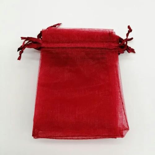 NHEISSCF Organzabeutel lose, 50 Stück Geschenktüten 7x9cm Kleine Organza-Geschenktüten for Verpackungen Display Aufbewahrungsbeutel Beutel Hochzeit Schmuckbeutel DIY(Wine Red) von NHEISSCF