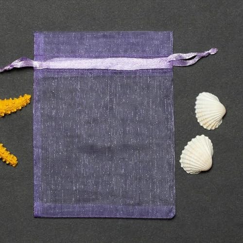 NHEISSCF Organzabeutel lose, 50 Teile/los 7 * 9/9 * 12/10 * 15/11 * 16/13 * 18 cm Kordelzug Organza Beutel Schmuck Verpackung Taschen Hochzeit Party Kleine Geschenk Tasche(Light Purple,10x15cm) von NHEISSCF