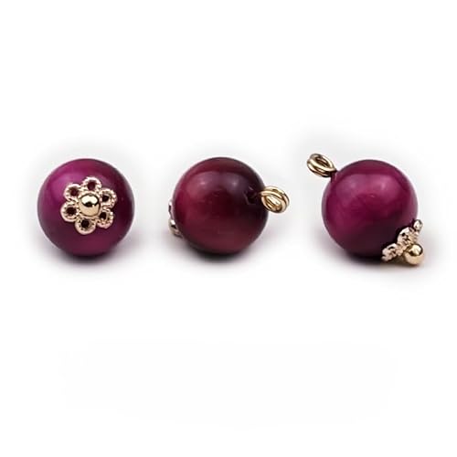NHEISSCF Perlmuttknöpfe, 10/20 STÜCKE 10 MM Imitation Stein Kleine Runde Kugel Perle Knöpfe for Tuch Harz Schaft Taste(5# Rose Red,10MM 20PCS) von NHEISSCF