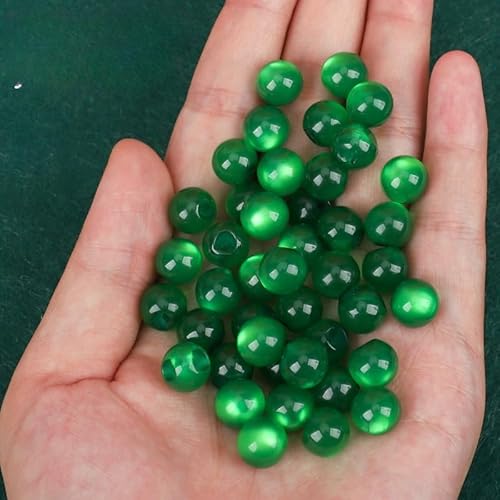 NHEISSCF Perlmuttknöpfe, 10 Stück 10 mm Kunststein kleine runde Kugel Perlenknöpfe for Stoffherstellung Harz Schaftknopf(Dark Green) von NHEISSCF
