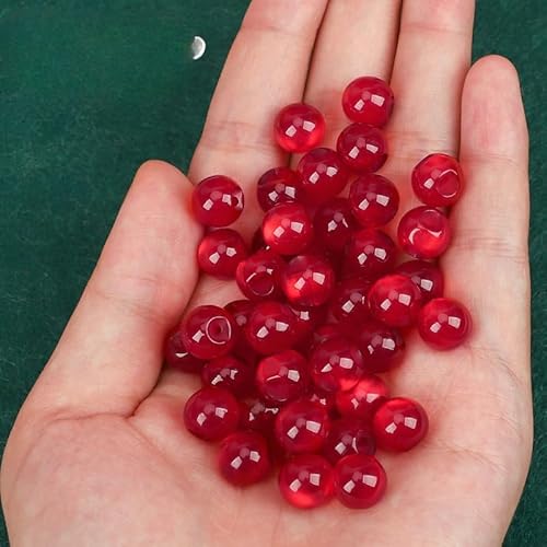 NHEISSCF Perlmuttknöpfe, 10 Stück 10 mm Kunststein kleine runde Kugel Perlenknöpfe for Stoffherstellung Harz Schaftknopf(Date Red) von NHEISSCF