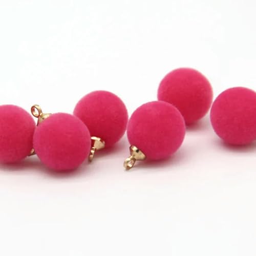 NHEISSCF Perlmuttknöpfe, 10 Stück 10 mm rot-Schwarze Stoffknöpfe mit Perlenbesatz for Damenkleidung, Beflockung, dekorative Accessoires(Pink) von NHEISSCF