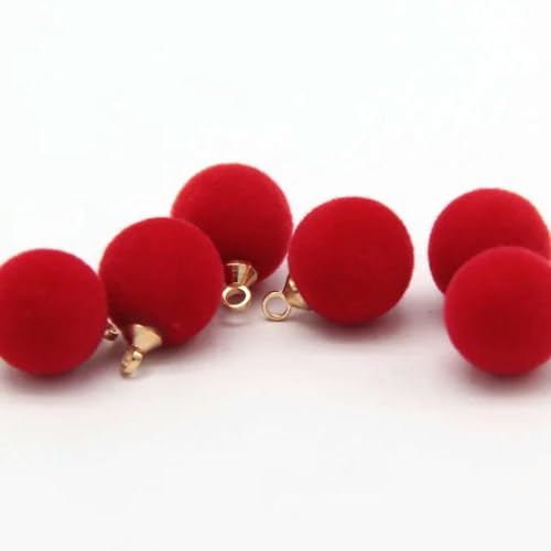 NHEISSCF Perlmuttknöpfe, 10 Stück 10 mm rot-Schwarze Stoffknöpfe mit Perlenbesatz for Damenkleidung, Beflockung, dekorative Accessoires(Red) von NHEISSCF