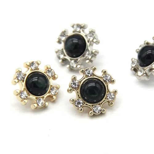 NHEISSCF Perlmuttknöpfe, 10 Stück 13 mm Schneeblumen-Perlenschmuck-Metallknöpfe for Hochzeitskleid, Kleidung, dekorative Accessoires(Mixed Snow) von NHEISSCF