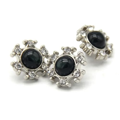 NHEISSCF Perlmuttknöpfe, 10 Stück 13 mm Schneeblumen-Perlenschmuck-Metallknöpfe for Hochzeitskleid, Kleidung, dekorative Accessoires(White Snow) von NHEISSCF