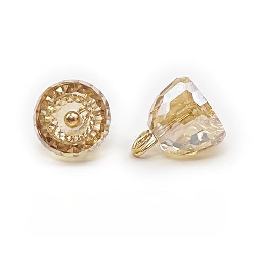 NHEISSCF Perlmuttknöpfe, 10 stücke 10 * 10mm Champagner Kleine Runde Ball Perle Tasten Halb Runde Birne(Champagne Color) von NHEISSCF
