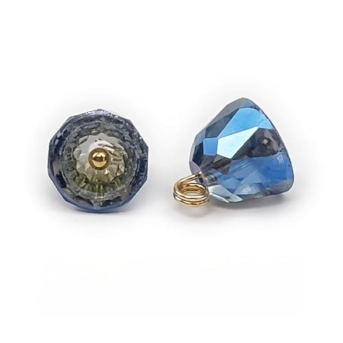 NHEISSCF Perlmuttknöpfe, 10 stücke 10 * 10mm Champagner Kleine Runde Ball Perle Tasten Halb Runde Birne(Dark Blue) von NHEISSCF