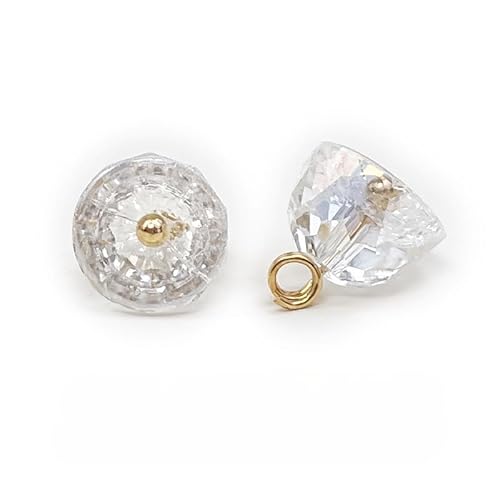 NHEISSCF Perlmuttknöpfe, 10 stücke 10 * 10mm Champagner Kleine Runde Ball Perle Tasten Halb Runde Birne(White) von NHEISSCF