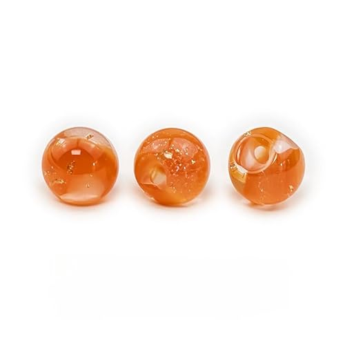 NHEISSCF Perlmuttknöpfe, 100 Stück 10 mm transparent blau kleine runde Kugel Perlenknöpfe halbrunde Birne for Stoffherstellung Knopf(3# Orange) von NHEISSCF