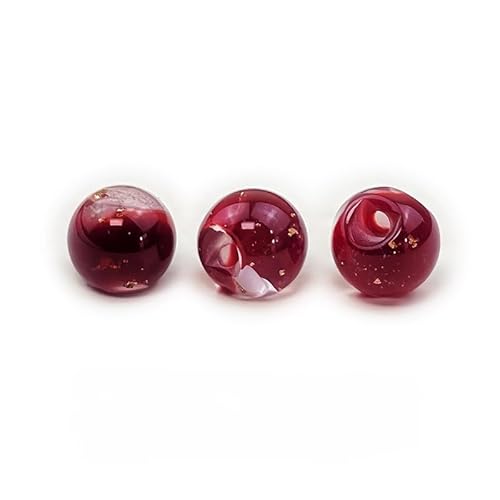 NHEISSCF Perlmuttknöpfe, 100 Stück 10 mm transparent blau kleine runde Kugel Perlenknöpfe halbrunde Birne for Stoffherstellung Knopf(4# Deep Red) von NHEISSCF