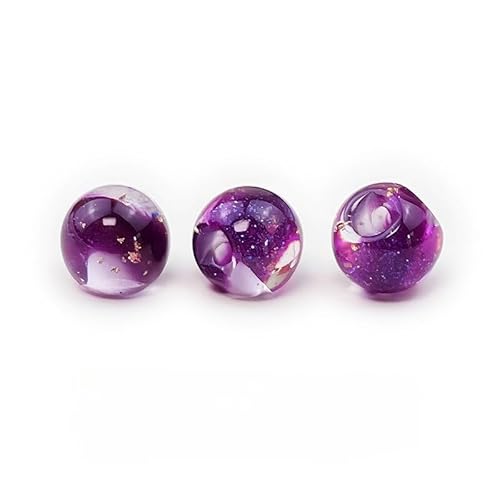 NHEISSCF Perlmuttknöpfe, 100 Stück 10 mm transparent blau kleine runde Kugel Perlenknöpfe halbrunde Birne for Stoffherstellung Knopf(6# Purple) von NHEISSCF