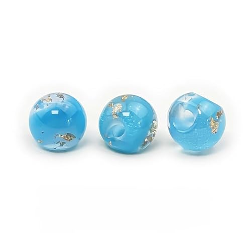 NHEISSCF Perlmuttknöpfe, 100 Stück 10 mm transparent blau kleine runde Kugel Perlenknöpfe halbrunde Birne for Stoffherstellung Knopf(7# Blue) von NHEISSCF