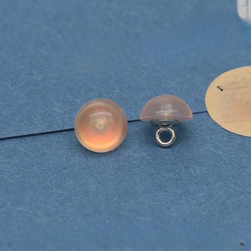 NHEISSCF Perlmuttknöpfe, 20 STÜCK 10 MM Orange Kleine Runde Kugel Perlenknöpfe Halbrunde Birne for Stoffherstellung Harz Schaftknopf(Orange) von NHEISSCF