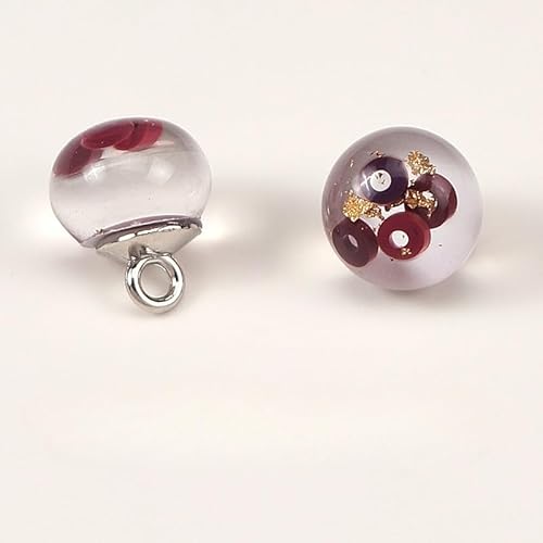 NHEISSCF Perlmuttknöpfe, 20 Stück 10 MM Pailletten innen kleine runde Kugel Perlenknöpfe Birne for Stoffherstellung Harz Schaftknopf(Rose Pink) von NHEISSCF