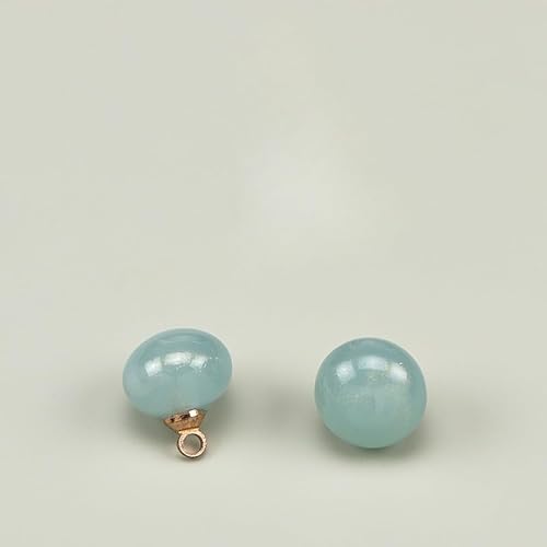 NHEISSCF Perlmuttknöpfe, 20 Stück 10 mm silbergraue Pailletten, kleine runde Kugelperlenknöpfe for Basteln von Stoffen, Kunstharz-Ösenknopf(Green) von NHEISSCF