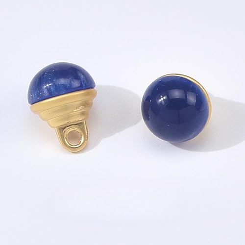 NHEISSCF Perlmuttknöpfe, 20 Stück 10MM Wassertropfen Kleine Halbrunde Birne for Tuch Basteln Harz Schaftknopf(Blue) von NHEISSCF