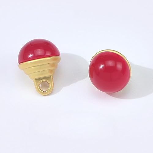 NHEISSCF Perlmuttknöpfe, 20 Stück 10MM Wassertropfen Kleine Halbrunde Birne for Tuch Basteln Harz Schaftknopf(Red) von NHEISSCF