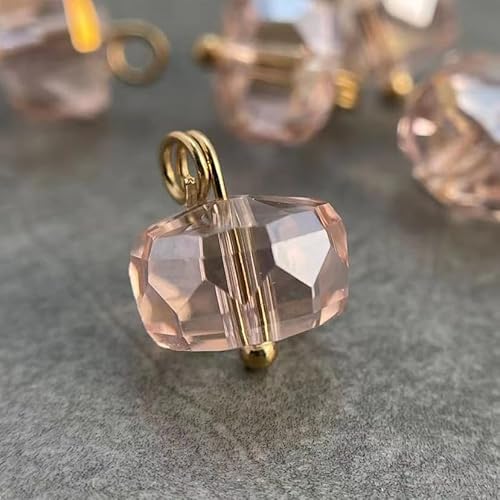 NHEISSCF Perlmuttknöpfe, 20 Stück 10mm Transparente kleine runde Kugelperlenknöpfe for Stoffherstellung Harz Schaftknopf(Pink) von NHEISSCF