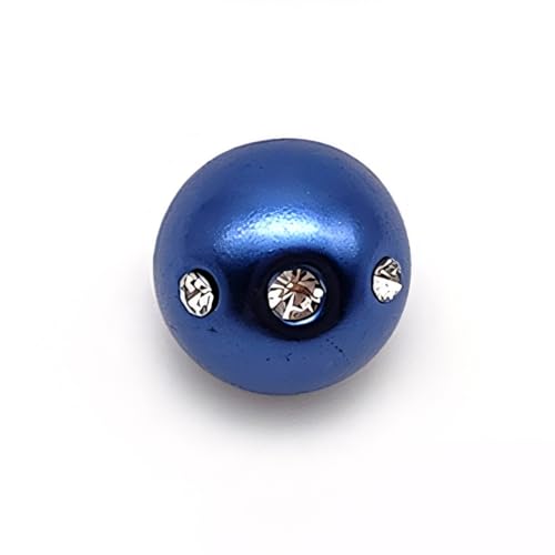 NHEISSCF Perlmuttknöpfe, 20 Stück 12 mm Gold kleine runde Kugel Perlenknöpfe for Stoffherstellung Harz Schaftknopf(Blue) von NHEISSCF