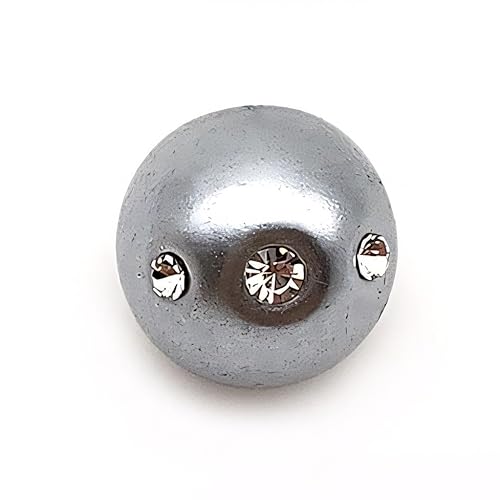NHEISSCF Perlmuttknöpfe, 20 Stück 12 mm Gold kleine runde Kugel Perlenknöpfe for Stoffherstellung Harz Schaftknopf(Gray) von NHEISSCF