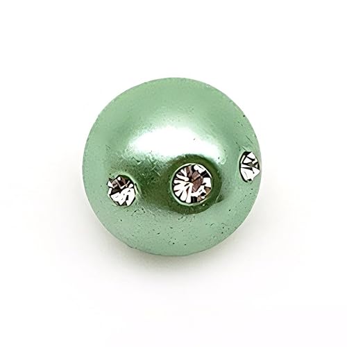NHEISSCF Perlmuttknöpfe, 20 Stück 12 mm Gold kleine runde Kugel Perlenknöpfe for Stoffherstellung Harz Schaftknopf(Light Green) von NHEISSCF