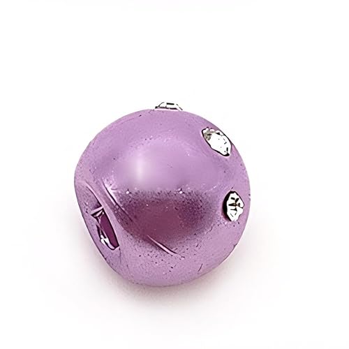NHEISSCF Perlmuttknöpfe, 20 Stück 12 mm Gold kleine runde Kugel Perlenknöpfe for Stoffherstellung Harz Schaftknopf(Light Purple) von NHEISSCF
