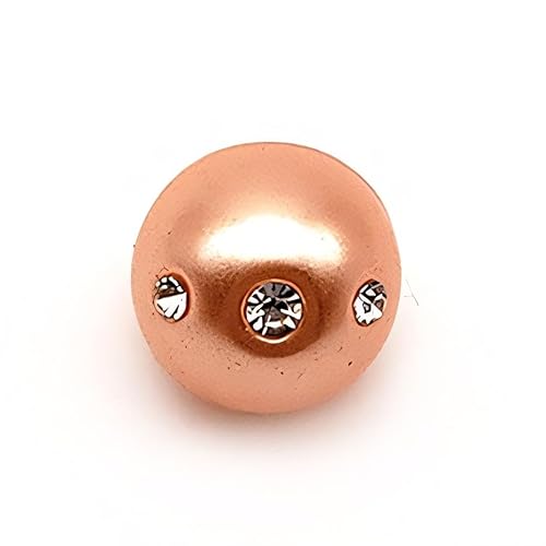 NHEISSCF Perlmuttknöpfe, 20 Stück 12 mm Gold kleine runde Kugel Perlenknöpfe for Stoffherstellung Harz Schaftknopf(Orange) von NHEISSCF