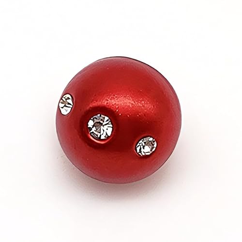 NHEISSCF Perlmuttknöpfe, 20 Stück 12 mm Gold kleine runde Kugel Perlenknöpfe for Stoffherstellung Harz Schaftknopf(Red) von NHEISSCF