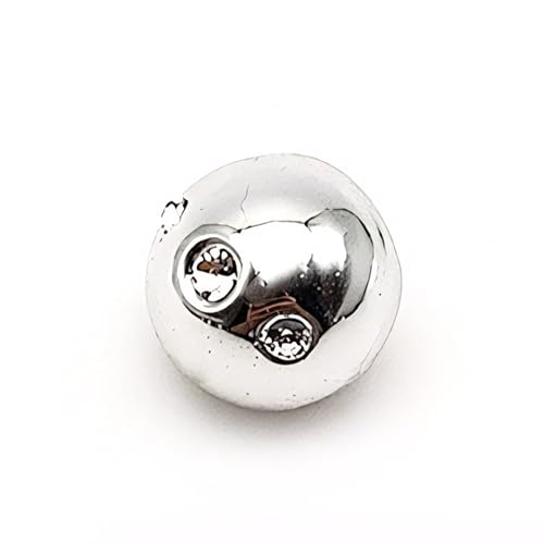 NHEISSCF Perlmuttknöpfe, 20 Stück 12 mm Gold kleine runde Kugel Perlenknöpfe for Stoffherstellung Harz Schaftknopf(Silver) von NHEISSCF