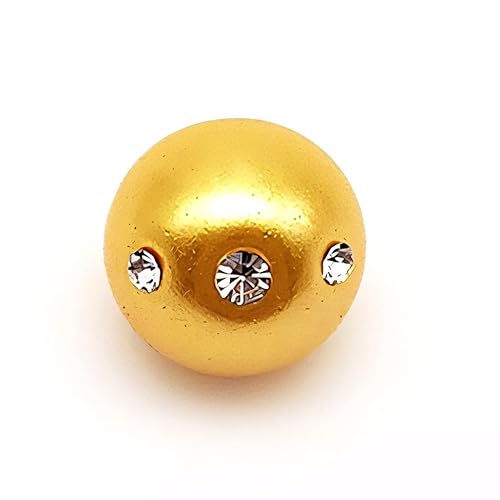 NHEISSCF Perlmuttknöpfe, 20 Stück 12 mm Gold kleine runde Kugel Perlenknöpfe for Stoffherstellung Harz Schaftknopf(Yellow) von NHEISSCF