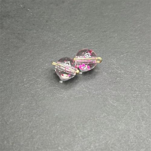 NHEISSCF Perlmuttknöpfe, 30 STÜCKE 10/12 MM Goldfolie Kleine Runde Kugel Perlenknöpfe for Stoffherstellung Harz Schaftknopf(Pink,20L=12.5MM/30PCS) von NHEISSCF