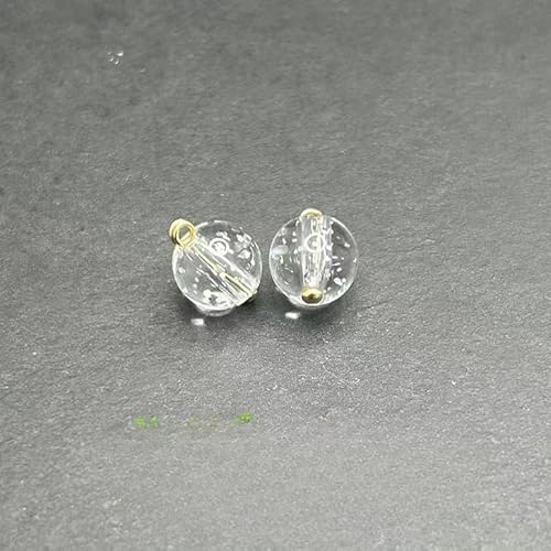 NHEISSCF Perlmuttknöpfe, 30 STÜCKE 10/12 MM Goldfolie Kleine Runde Kugel Perlenknöpfe for Stoffherstellung Harz Schaftknopf(White,16L=10MM/30PCS) von NHEISSCF