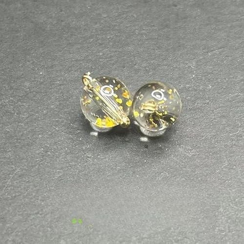 NHEISSCF Perlmuttknöpfe, 30 STÜCKE 10/12 MM Goldfolie Kleine Runde Kugel Perlenknöpfe for Stoffherstellung Harz Schaftknopf(Yellow,16L=10MM/30PCS) von NHEISSCF