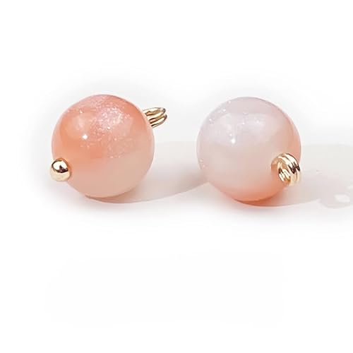 NHEISSCF Perlmuttknöpfe, 30 Stück 10mm Seegrün Kleine Runde Kugel Perlenknöpfe for Stoffherstellung Harz Schaftknopf(Pink) von NHEISSCF
